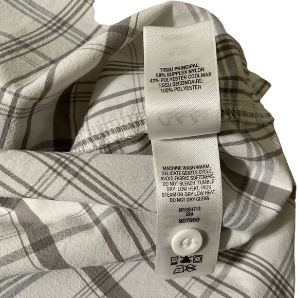 Cabelas Cool Max Mens Gray Plaid Short Sleeve Button Down Shirt Size 2XL - Picture 8 of 9